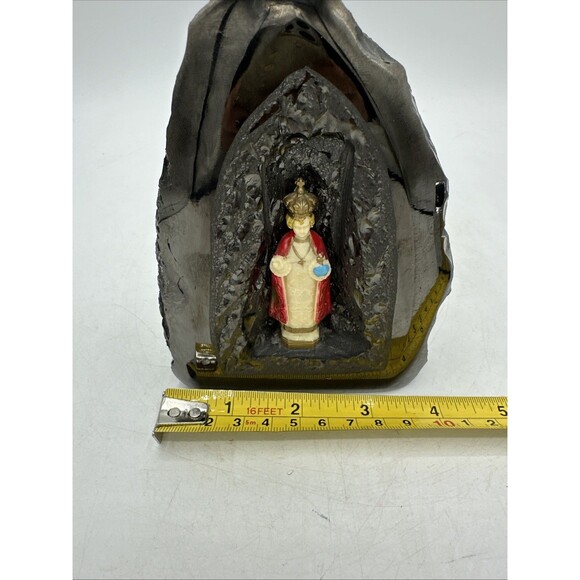 Infant Of Prague Coal Sculpture PA Pennsylvania Vintage 5.25” - Picture 14 of 15